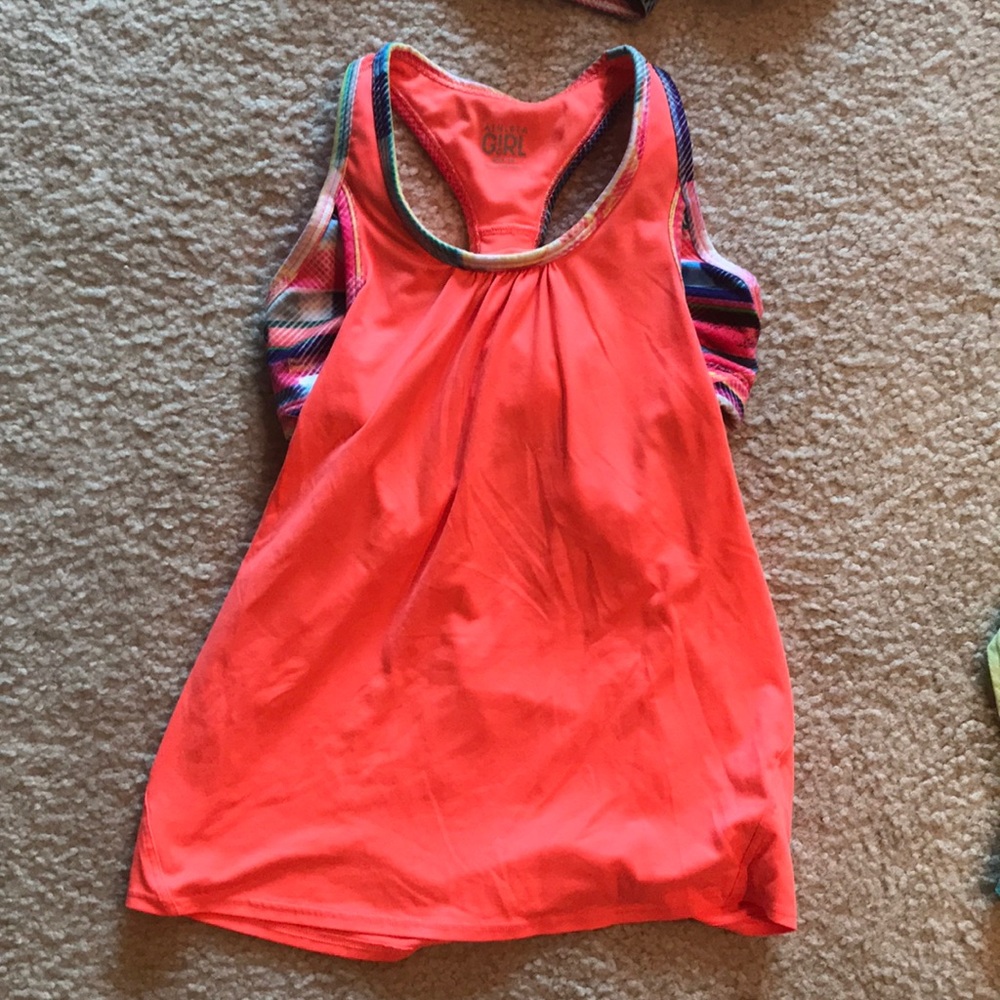 Athleta girl tank top with bra. Size medium 8/10